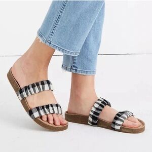 Madewell Loretta‎ Gingham Check Slide Sandals size 8